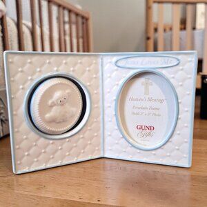 Gund Heavens Blessings “Jesus Loves Me” Porcelain Frame, Blue